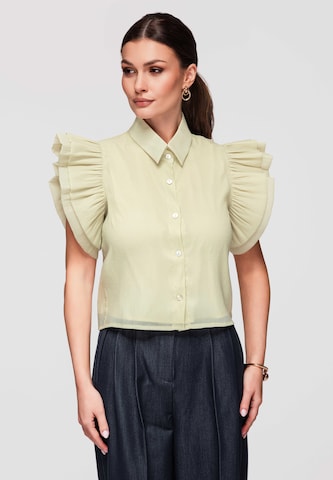 Ombre Blouse in Green: front