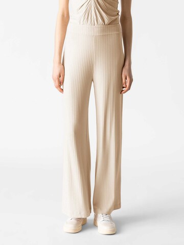 Les Lunes Wide leg Broek 'Michelle' in Beige: voorkant