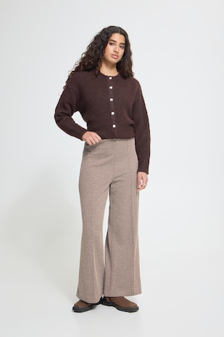 Wide leg Pantaloni con piega frontale 'IHKATE' di ICHI in marrone