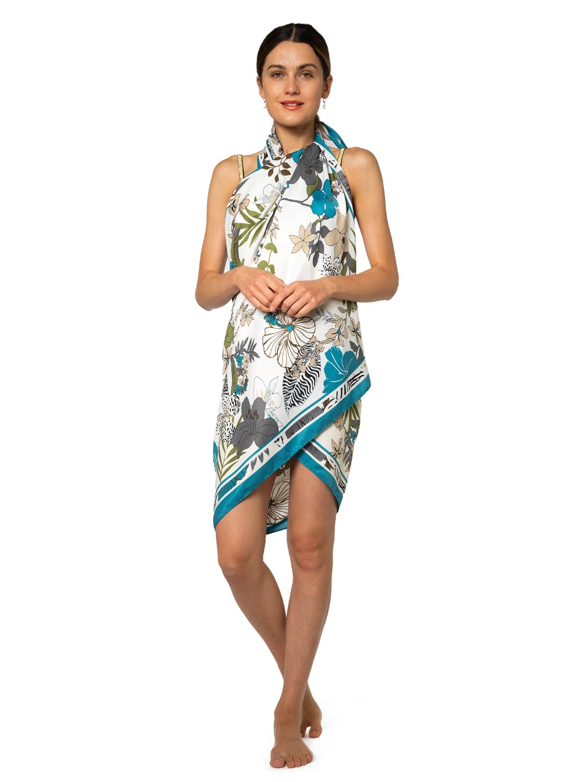 MayTree - Toalla de playa en azul: frente