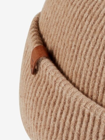 CAMEL ACTIVE Feinstrick-Beanie aus Baumwollmix in Braun