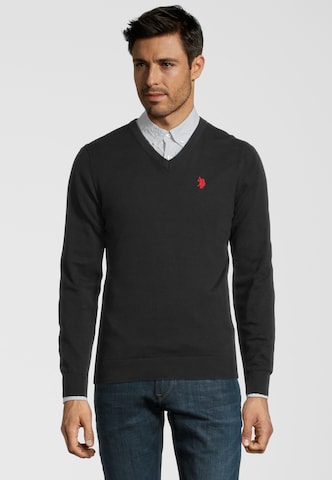 U.S. POLO ASSN. - Jersey en negro: frente