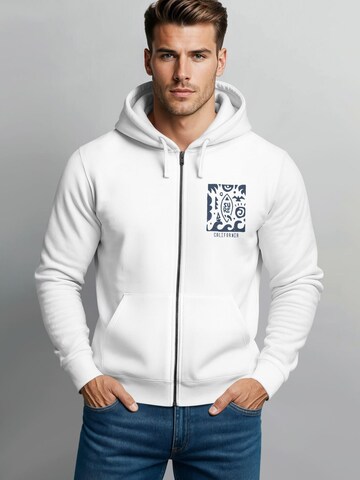 Neverless Sweatjacke 'Surf California'‌‌‌‌‌‌‌‌‌‌ in Weiß