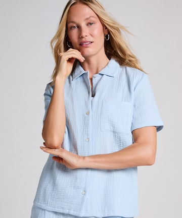 Hunkemöller Majica za spanje | modra barva: sprednja stran