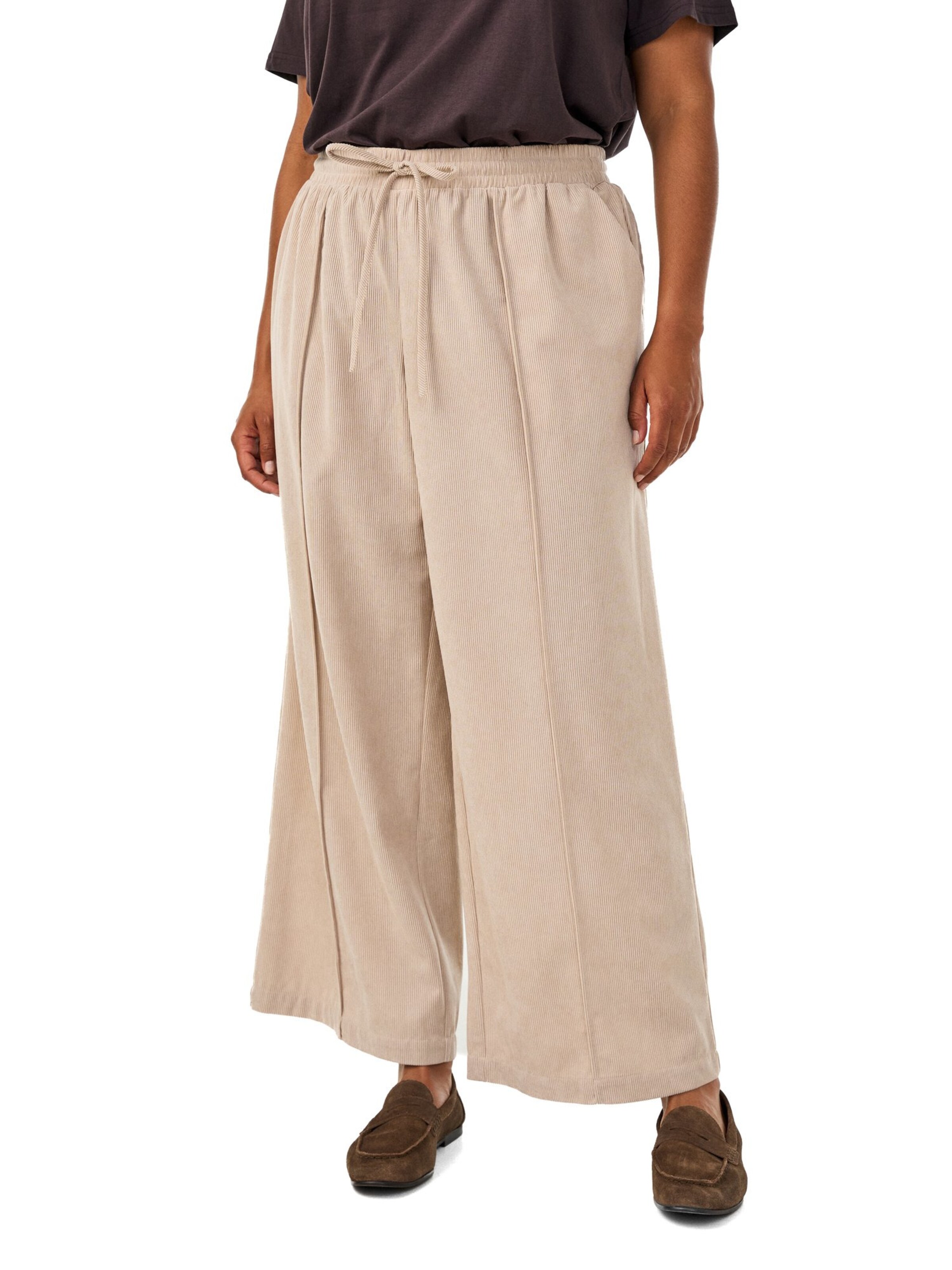 Zizzi Loosefit Hose 'FLELISA' in Beige: Vorderseite