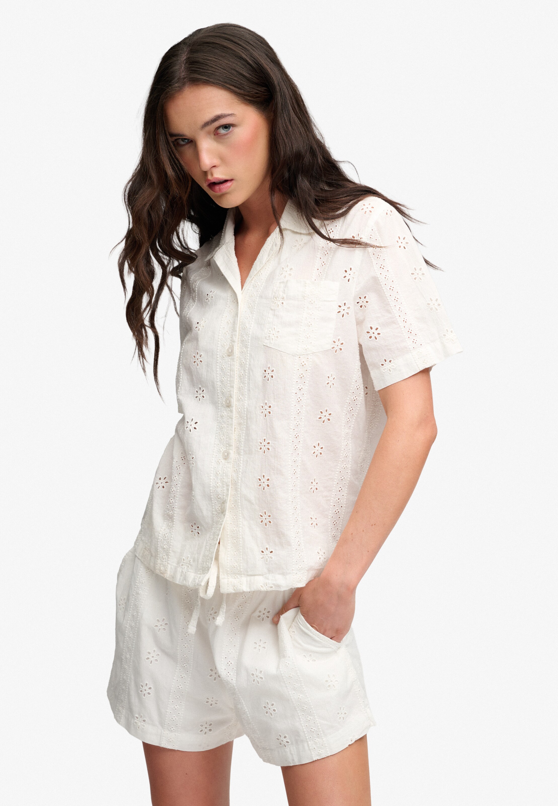 Superdry & Co Blouse 'Heritage' in Wit: voorkant