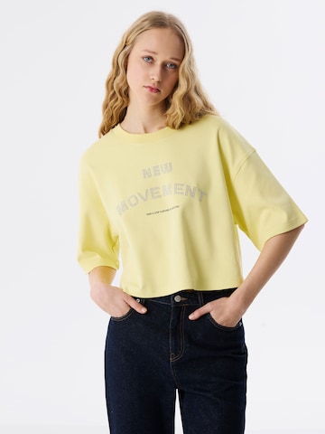 Twist Oversized shirt in Geel: voorkant