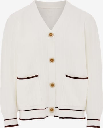 NALLY Knit Cardigan in White: front