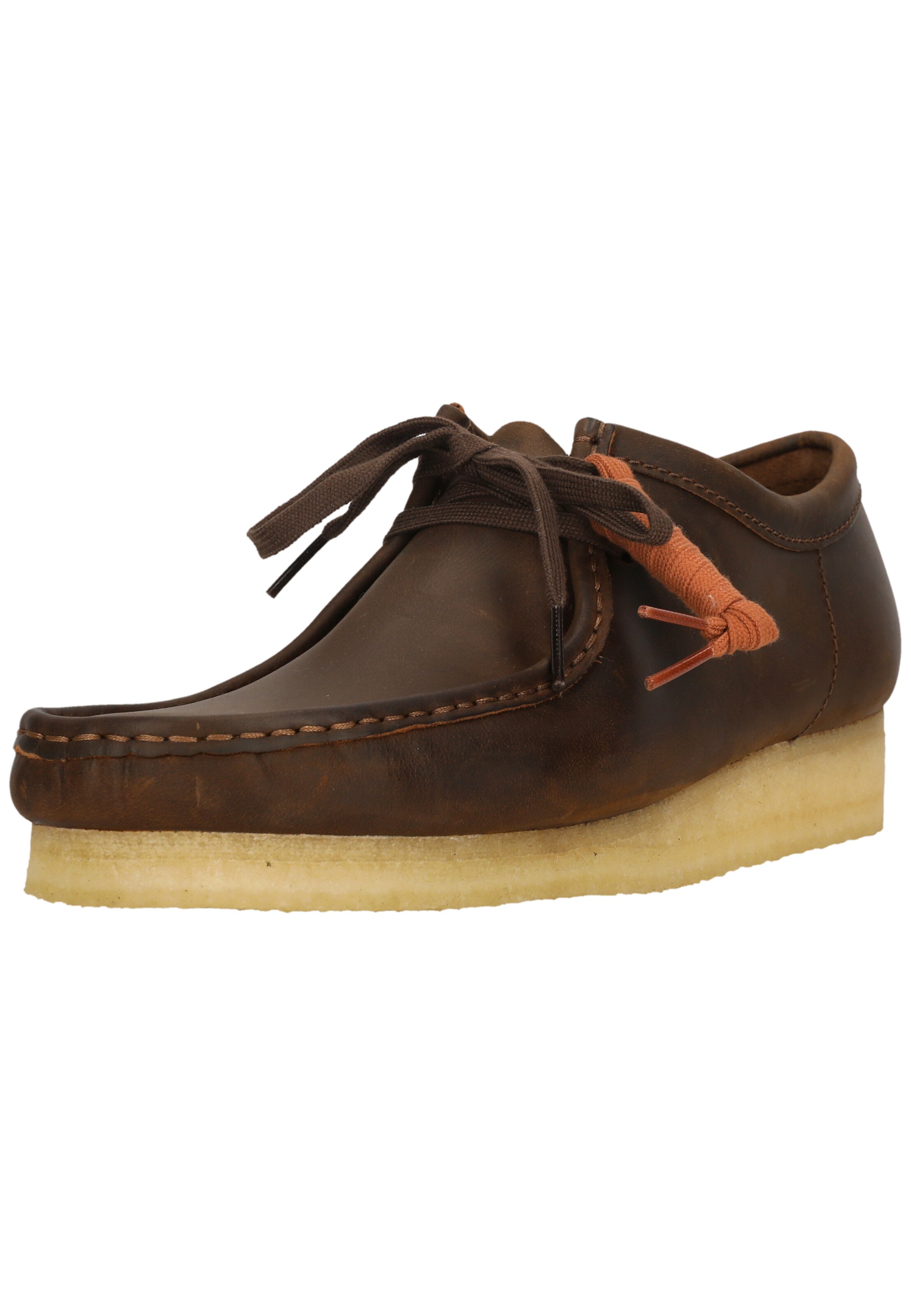 CLARKS Schnürschuhe 'Wallabee Beeswax' in Braun: Vorderseite