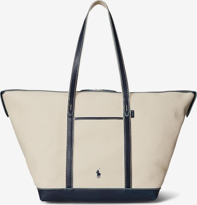 Pirkinių krepšys iš Polo Ralph Lauren, spalva – nebalintos drobės spalva / tamsiai mėlyna, Prekių apžvalga