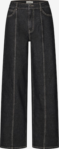 modströmWide Leg/ Široke nogavice Traperice 'Sander' - crna boja: prednji dio