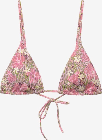 Triunghi Sutien costum de baie de la Pull&Bear pe roz: față