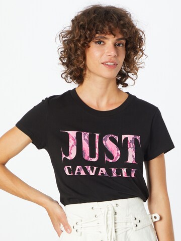 Tricou de la Just Cavalli pe negru: față