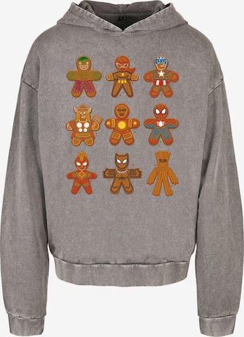 ABSOLUTE CULT Sweatshirt 'Marvel Universe - Christmas Gingerbread Avengers' in Grey: front