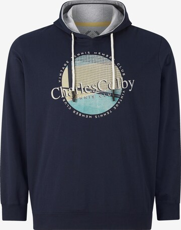 Charles Colby Sweatshirt ' Earl Colum ' in Blauw: voorkant