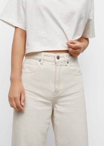 MANGO TEEN Wide Leg Jeans i beige