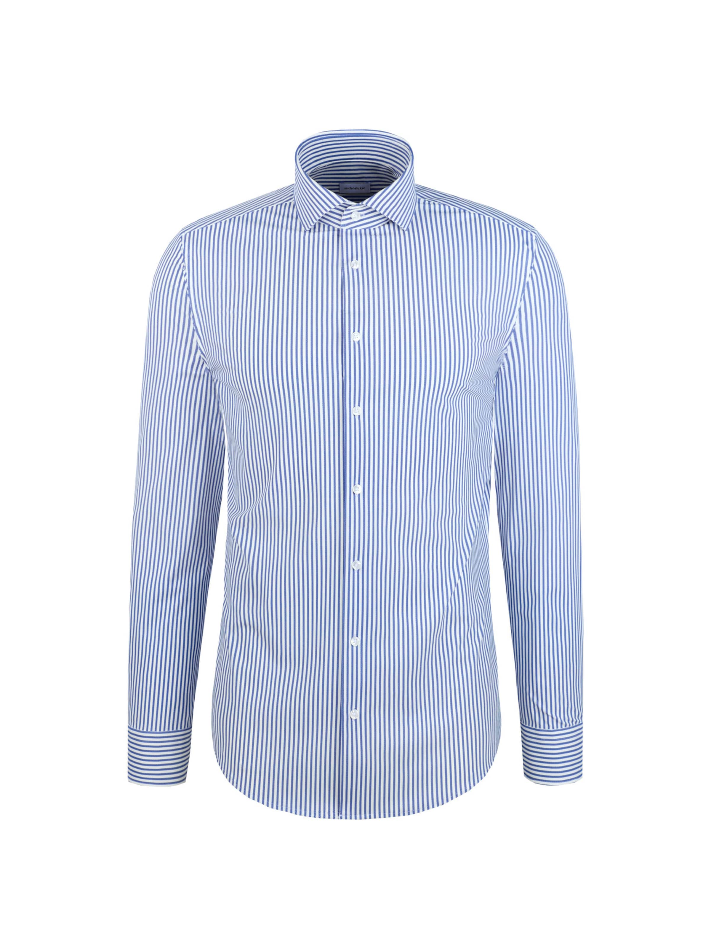SEIDENSTICKER Slim fit Zakelijk overhemd in Blauw: voorkant