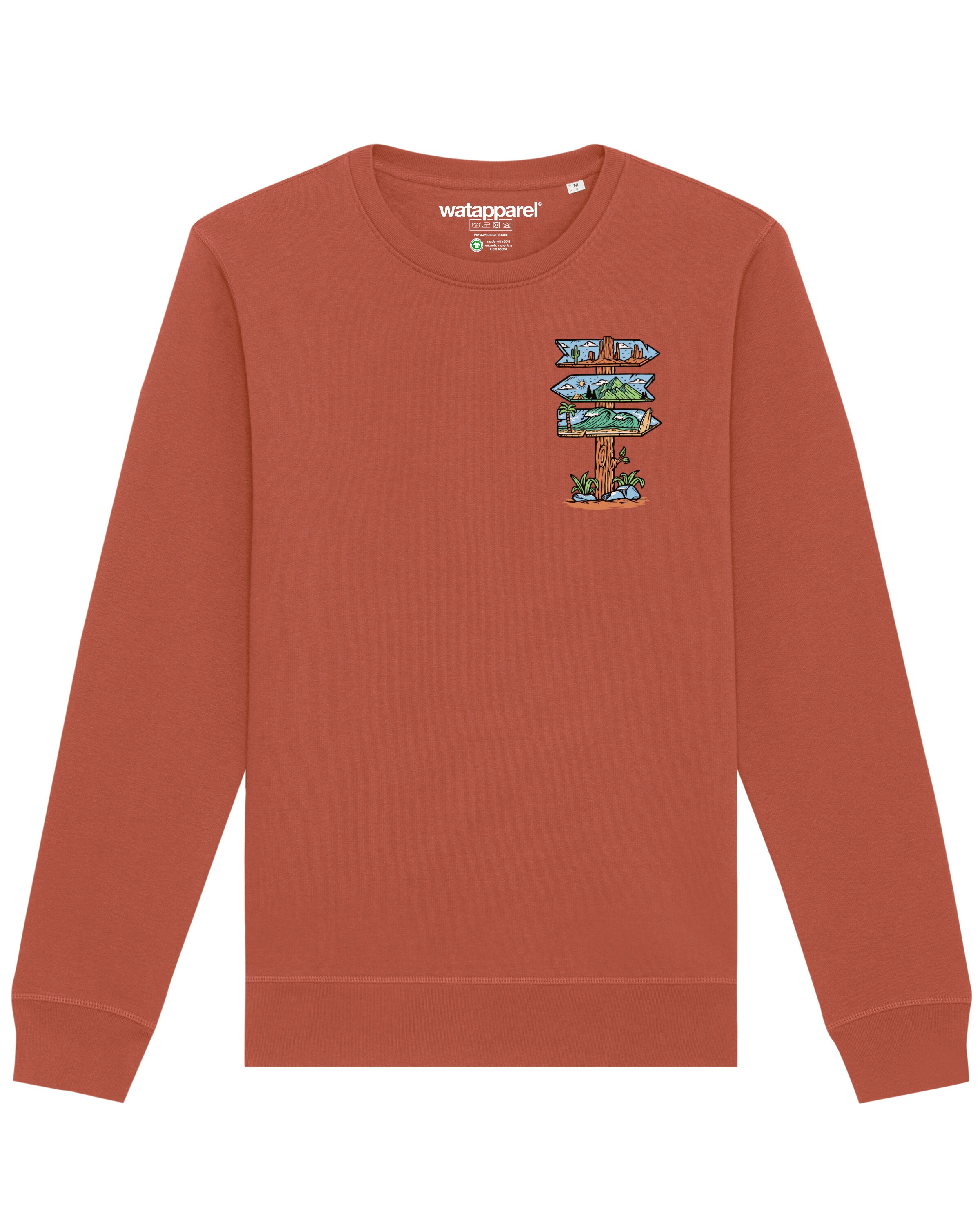 Sweat-shirt ' Adventure is everywhere ' Watapparel en marron : devant