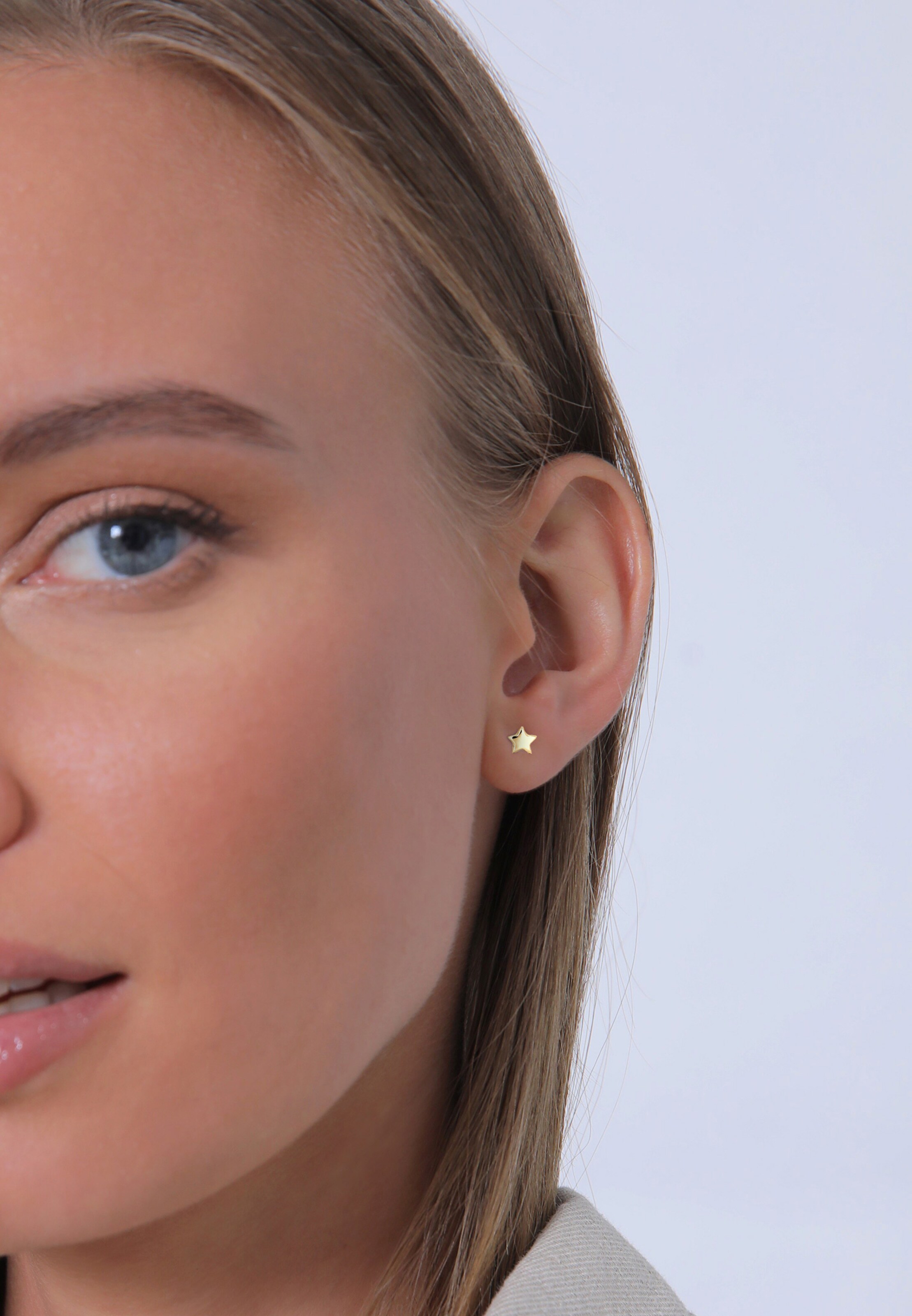 ELLI PREMIUM Ohrringe 'Sterne' in Gold: Vorderseite