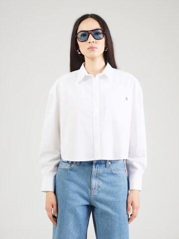 Calvin Klein Jeans Halenka – bílá: přední strana