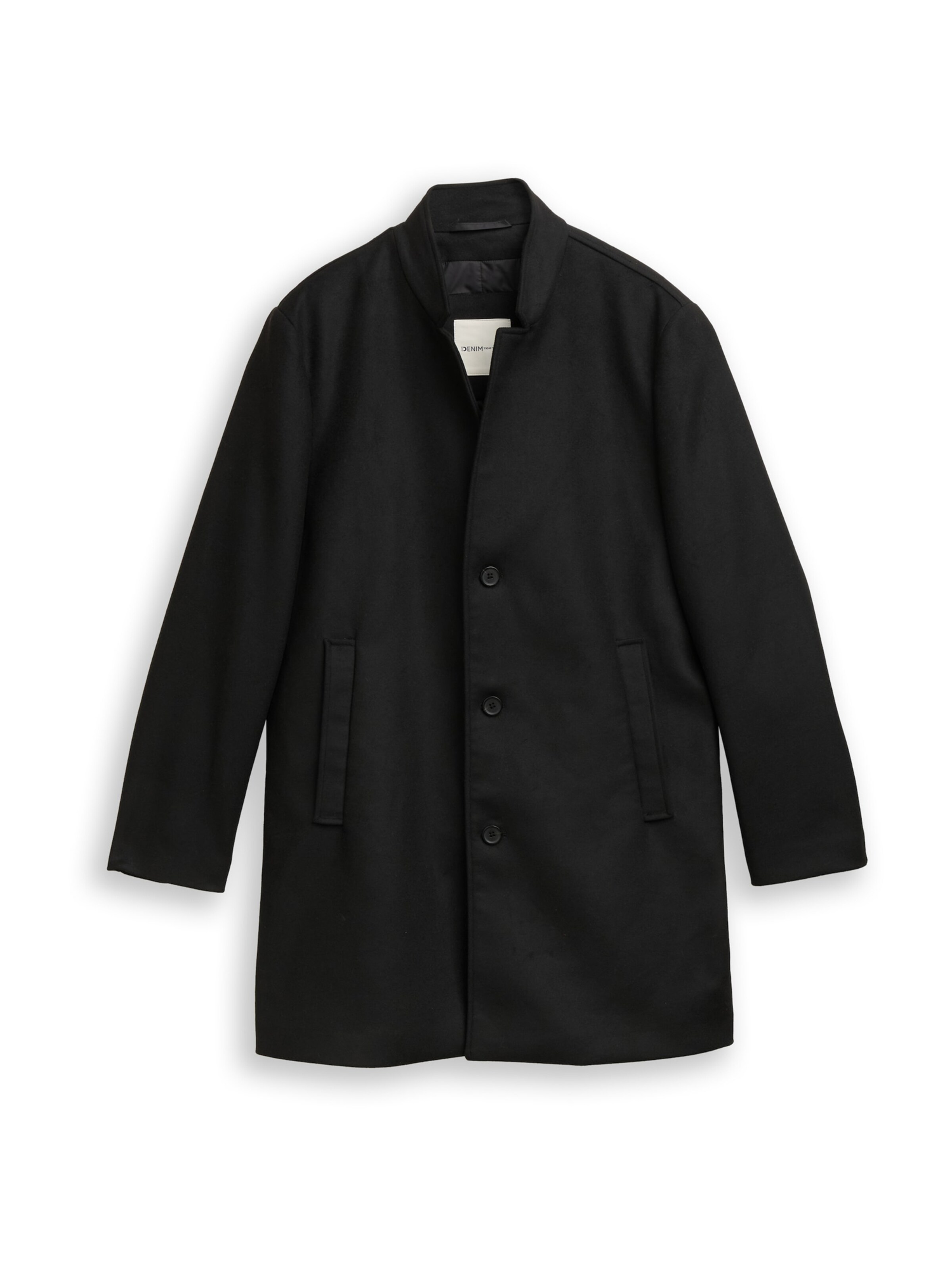 TOM TAILOR DENIM Between-Seasons Coat in Black: front