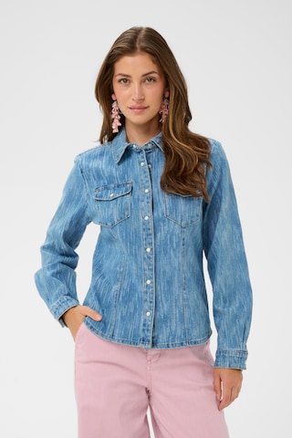 Cream Blouse 'May' in Blauw: voorkant