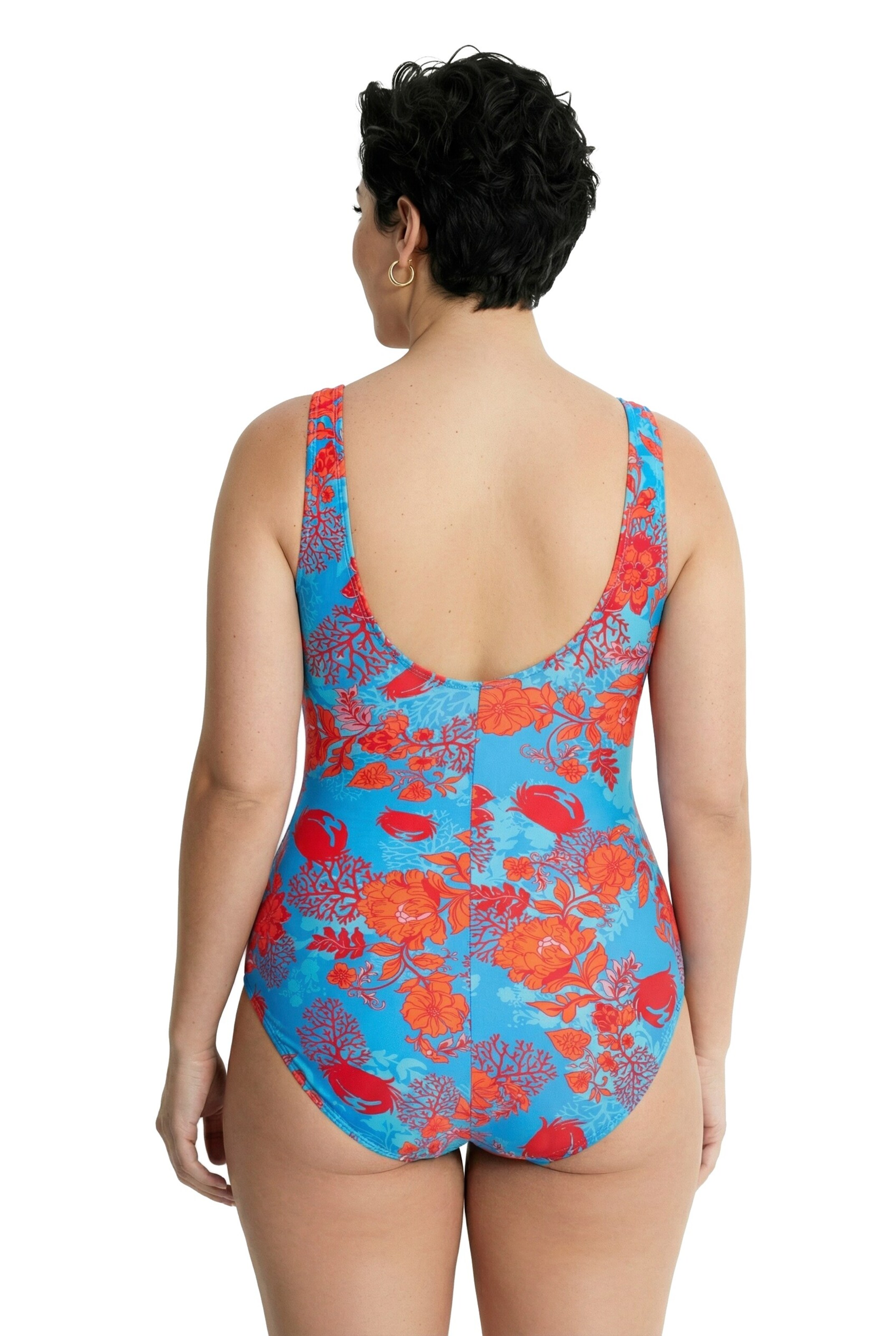 Ulla Popken Bandeau Swimsuit in Blue