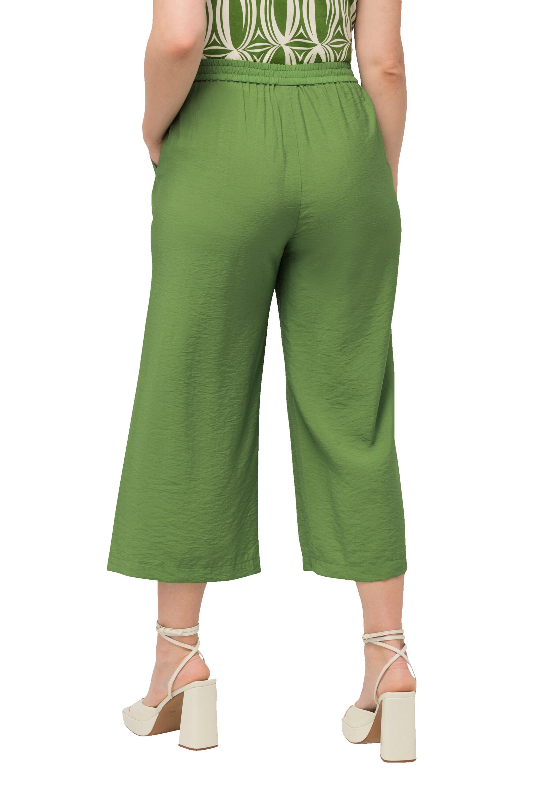 Ulla Popken Wide leg Broek in Groen