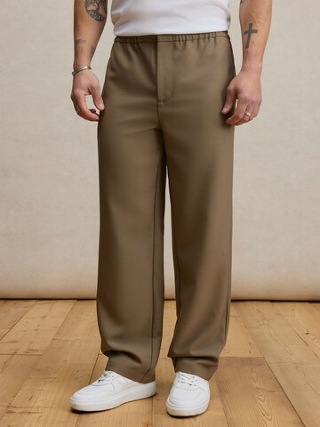 DAN FOX APPAREL Normalny krój Spodnie 'Gregor' w kolorze brązowy: przód