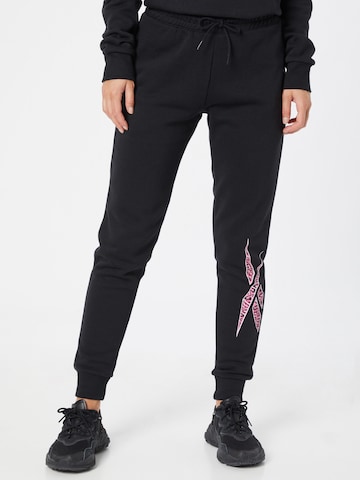 Reebok Tapered Workout Pants in Black: front