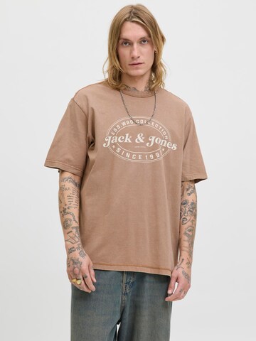 JACK & JONES Shirt 'JJEDover' in Brown: front