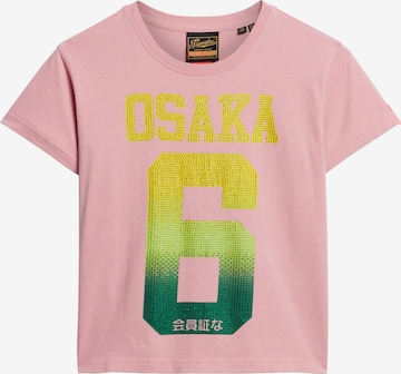 Superdry T-Shirt 'Osaka 6' in Pink: predná strana