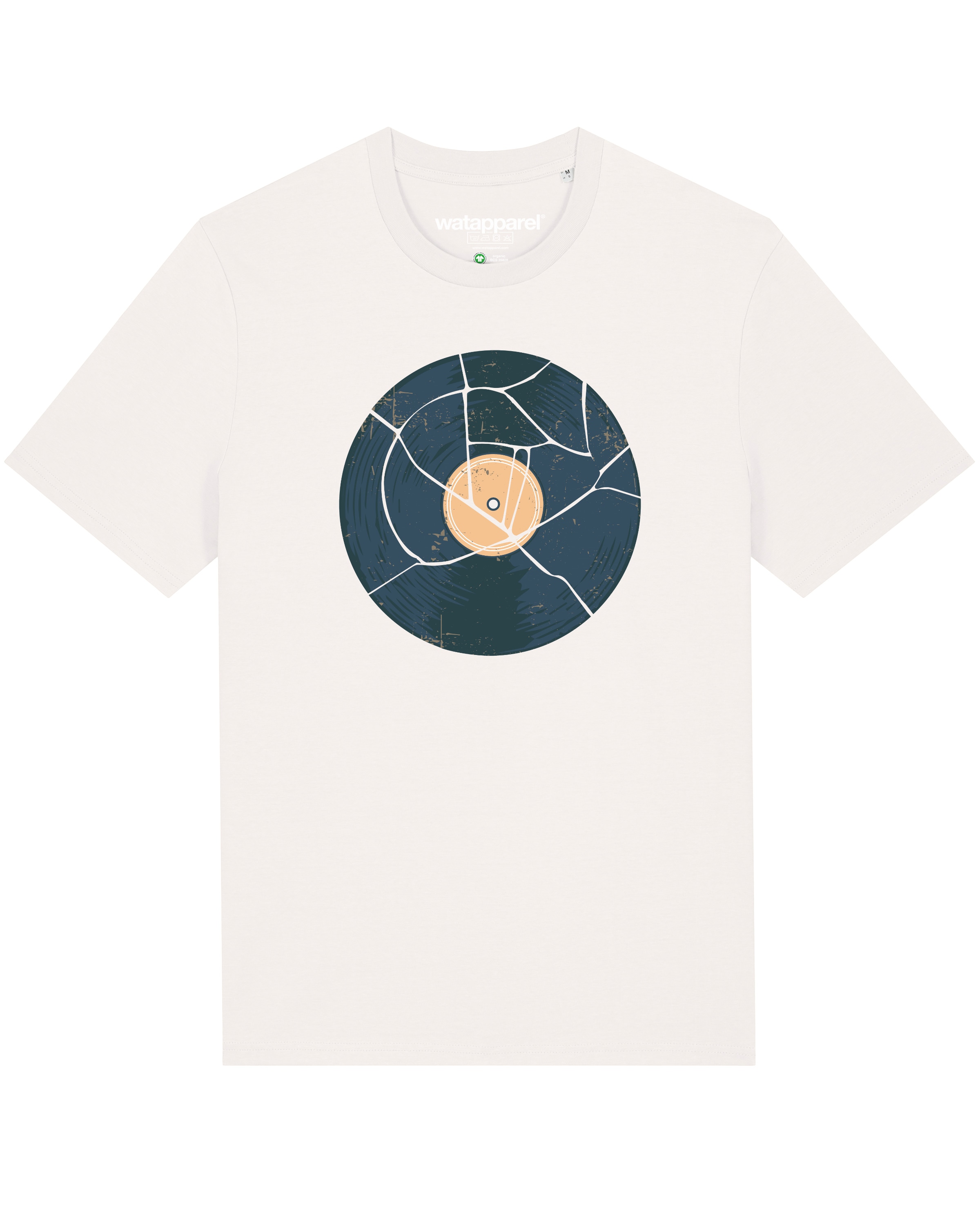 Maglietta ' Broken Vinyl ' di Watapparel in bianco: frontale