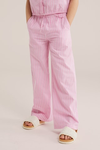 WE Fashion Широкий Штаны в Ярко-розовый: спереди