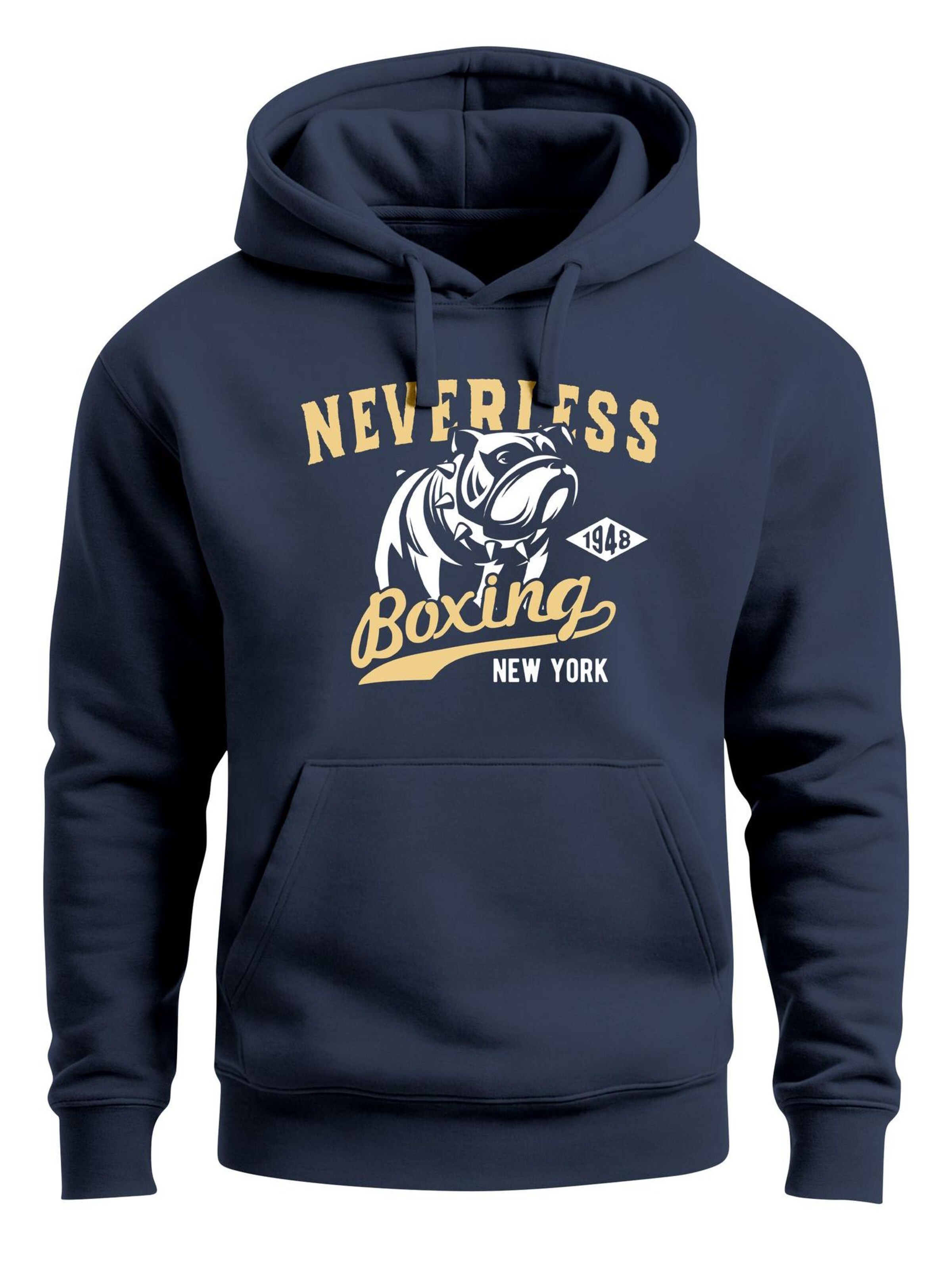 Neverless Sweatshirt 'Boxer Dog' in Blue: front