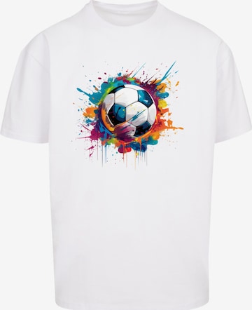 T-Shirt 'Bunte Fußball' F4NT4STIC en blanc : devant