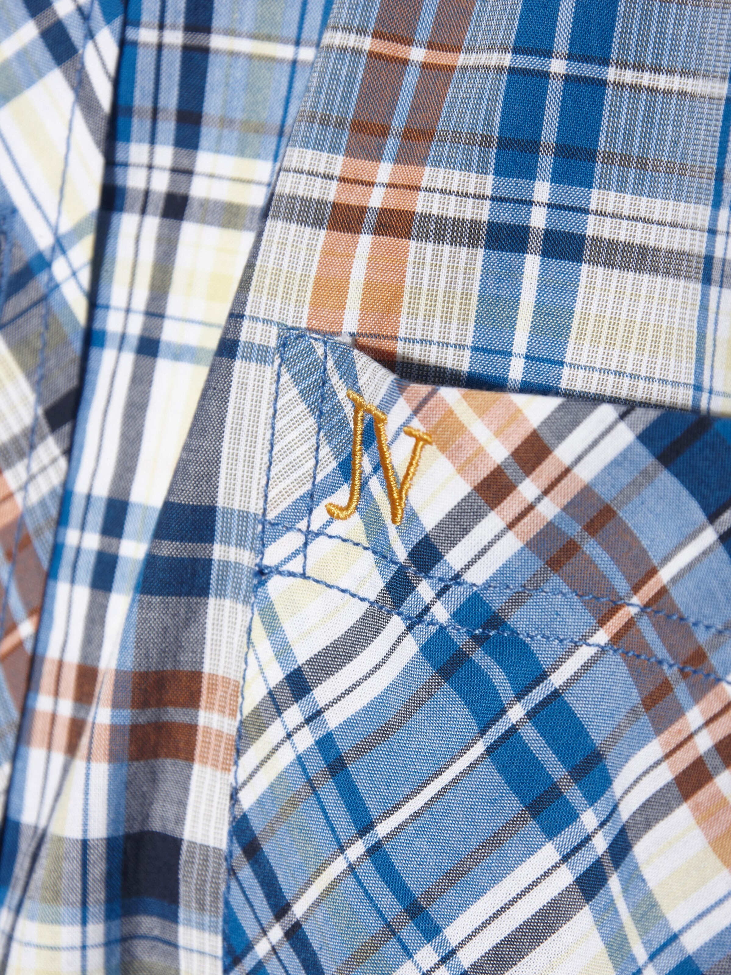 Jan Vanderstorm Comfort Fit Kurzarmhemd ' Wikthor ' in Blau