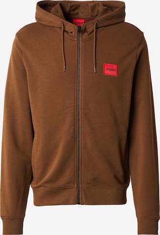 Veste de survêtement 'Daple' HUGO en marron : devant