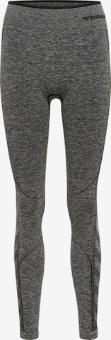 Hummel Skinny Workout Pants in Grey: front