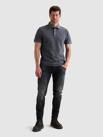 PME Legend - Camiseta 'Polo shirt with garment-dye wash in piqué' en azul