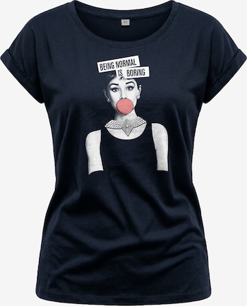 MAKAYA Shirt 'Normal is Boring' in Blue: front
