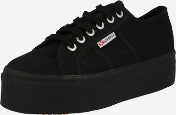 SUPERGA Platform trainers in Black: front