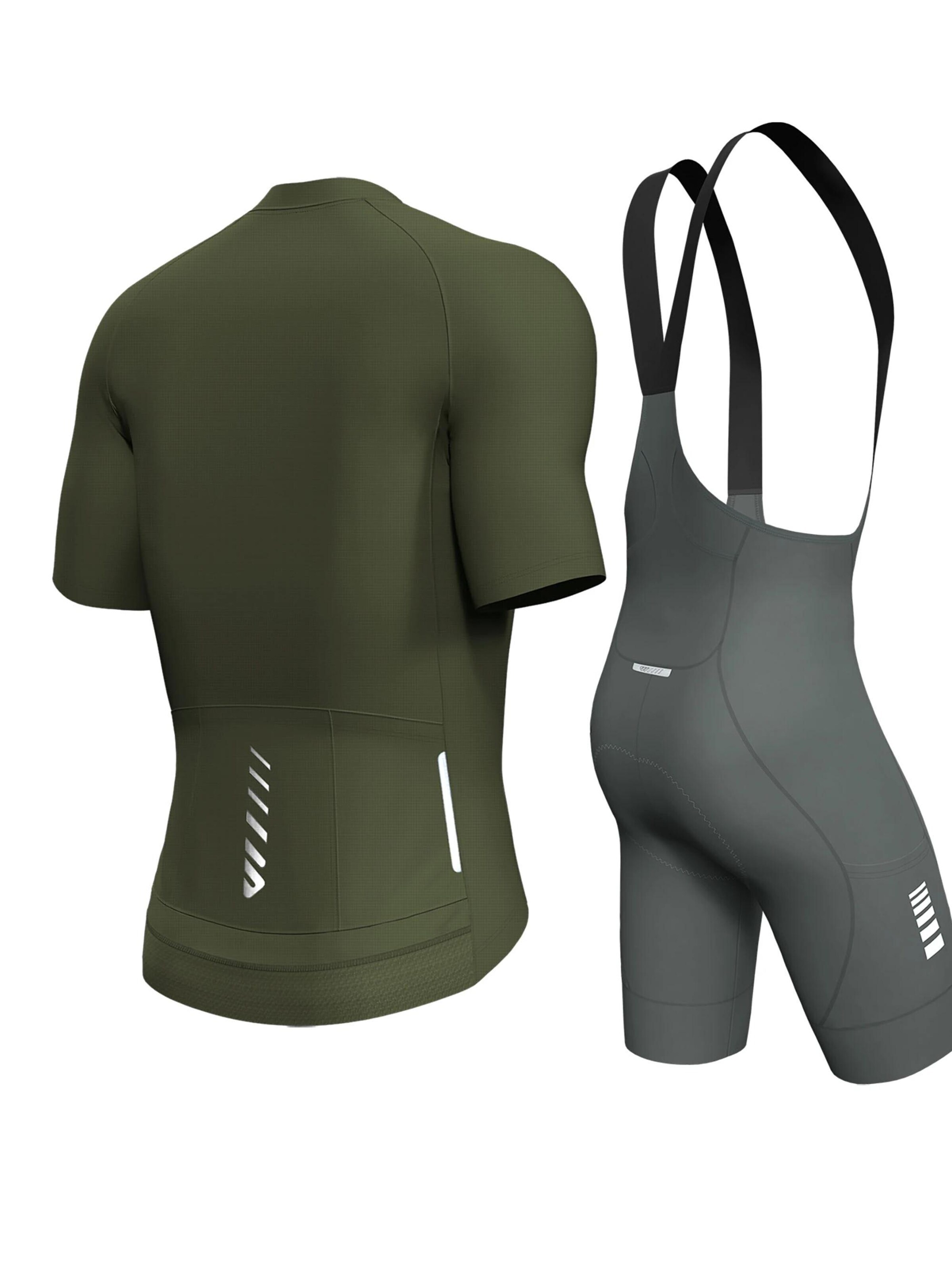 WULIBIKE - Ropa para correr 'Wulibike Radsport-Set 'Utility Cargo' in Oliv/Grau' en verde