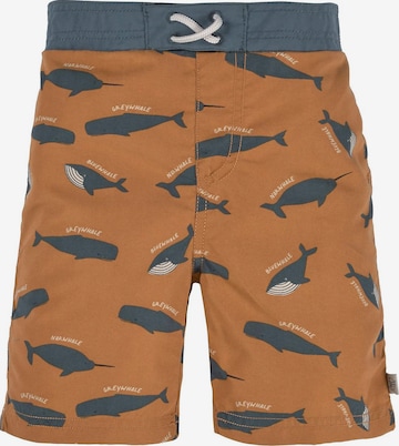 LÄSSIG Board Shorts 'BOARD WHALE' in Brown: front