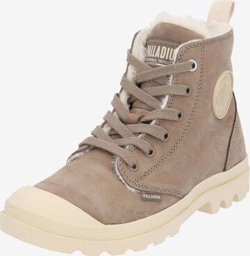 Palladium Lace-Up Ankle Boots 'Pampa' in Brown: front