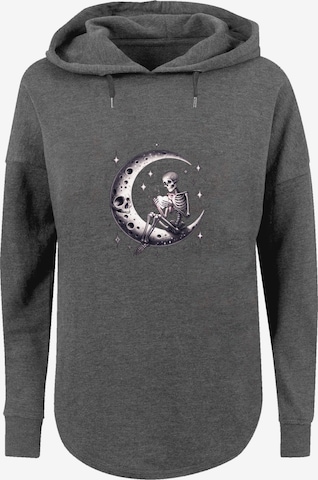 F4NT4STIC Sweatshirt 'Gothic Valentinstag Skelett Mond' in Grau: Vorderseite