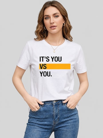 T-shirt 'Women's Short Sleeve Shirt Summer Tops' LapaPlus en blanc : devant