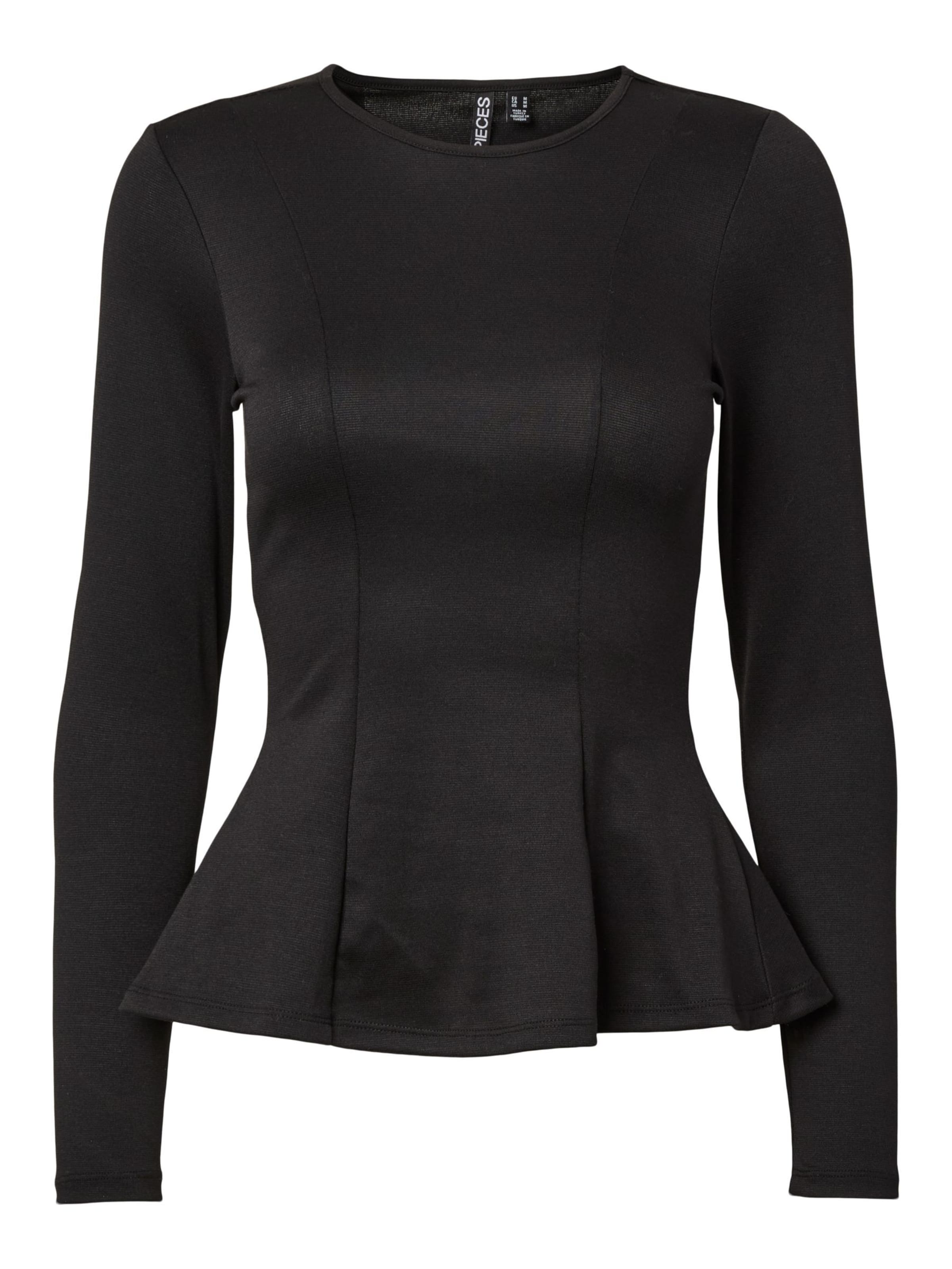 PIECES Shirts 'PCLUCCI PEPLUM' i sort: forside