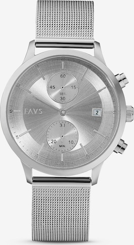 FAVS Analog Watch in Silver: front