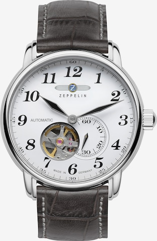 Zeppelin Analog Watch 'Open Heart' in Grey: front